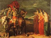 Theodore Chasseriau Macbeth and the Three Witches oil painting